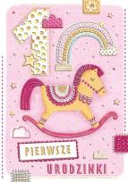 Opakowanie Karnet A5 Urodziny roczek dziewczynka - Konik