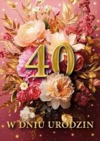 Opakowanie Karnet B6 3D Urodziny 40