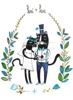 Opakowanie Karnet B6 Ślub Czarne koty