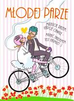 Opakowanie Karnet B6 Ślub Para na rowerze