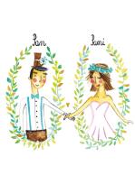 Opakowanie Karnet B6 Ślub Para w owalach