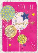 Opakowanie Karnet B6 Urodziny - Balony na różu