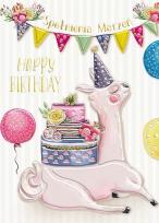 Opakowanie Karnet B6 urodziny Lama