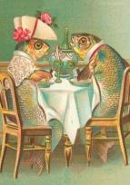 Opakowanie Karnet B6 z kopertą Ryby na kolacji