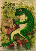 Opakowanie Karnet B6 z kopertą Żaba na rybach