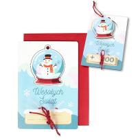 Opakowanie Karnet drewniany Boże Narodzenie Bałwan