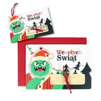 Opakowanie Karnet drewniany Boże Narodzenie Grinch