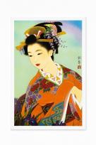Opakowanie Karnet F23-19 Portret kobiety Kolorowe kimono