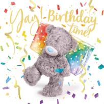 Opakowanie Karnet holograficzny 3D - Miś niosący prezent