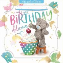 Opakowanie Karnet holograficzny 3D - Miś z wisienką