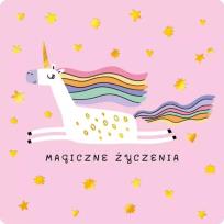 Opakowanie Karnet jednostronny Jednorożec w locie