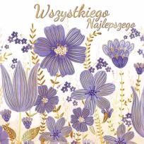 Opakowanie Karnet KW Imieniny - Kwiaty fiolerowe