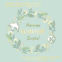 Opakowanie Karnet KW Komunia miętowy Gołąbek