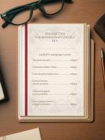 Opakowanie Karnet Świadectwo najlepszego nauczyciela