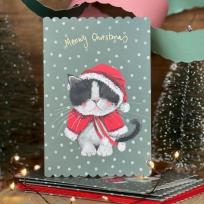 Opakowanie Karnet Święta Świąteczny kotek