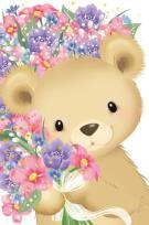 Opakowanie Karnet Uniwersalny - Teddy with Flowers