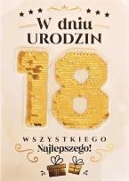 Opakowanie Karnet Urodziny 18 Cekiny