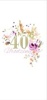 Opakowanie Karnet Urodziny 40 DL U26 - Kwiaty