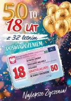 Opakowanie Karnet Urodziny 50