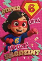 Opakowanie Karnet Urodziny 6 dziewczynka - Superbohaterka
