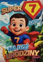 Opakowanie Karnet Urodziny 7 chłopiec - Superbohater