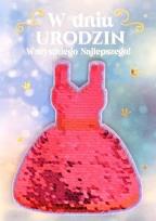 Opakowanie Karnet Urodziny Cekiny