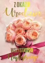 Opakowanie Karnet Urodziny damskie bukiet