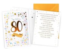 Opakowanie Karnet Urodziny gwiazdki 80