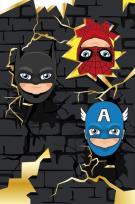 Opakowanie Karnet Urodziny - Three Superheroes