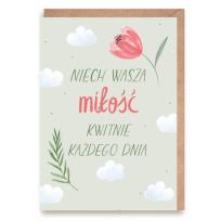 Opakowanie Kartka ślubna Kwiaty, eko koperta