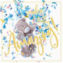 Opakowanie Kernet holograficzny 3D - Miś rzucający konfetti