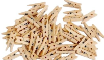 Opakowanie Klamerki ozdobne Natural małe drewniane