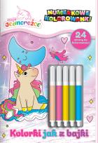 Okładka książki Kolorki jak z bajki. Moje Jednorożce. Numerkowe kolorowanki