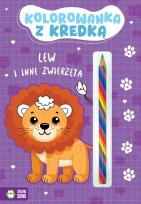 Okładka książki Kolorowanka z kredką. Lew i inne zwierzęta