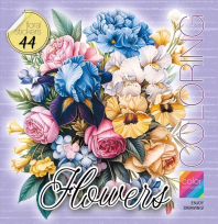 Opakowanie Kolorowanka z naklejkami 200x200 Kwiaty fiolet