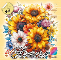 Opakowanie Kolorowanka z naklejkami 200x200 Kwiaty żółte