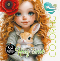 Opakowanie Kolorowanka z naklejkami 200x200 Przytulanie królik