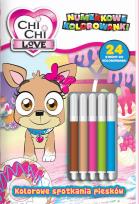 Okładka książki Kolorowe spotkania piesków. Chi Chi love. Numerkowe kolorowanki