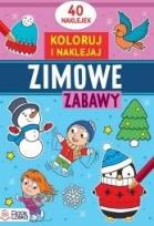 Okładka książki Koloruję i naklejam. Zimowe zabawy - uszkodzone