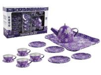 Opakowanie Komplet do herbaty metalowy kwiaty 15el