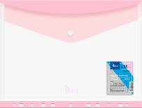 Opakowanie Koperta A4 PP na zatrzask perfor. różowa (6szt)