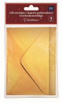Opakowanie Koperty podarunkowe Christmas Gold 22x11cm 5szt