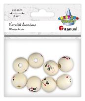 Opakowanie Koraliki drewniane emotki 8szt