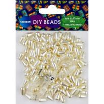 Opakowanie Koraliki perły akrylowe podłużne 10mm 81425