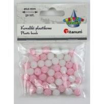 Opakowanie Koraliki plastikowe 10mm blado różowe 50szt