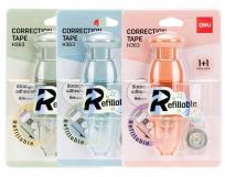 Opakowanie Korektor w taśmie 5mmx6m+dodatkowy wkład mix DELI