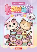 Okładka książki Kotki Kawaii. Kolorowanka z naklejkami