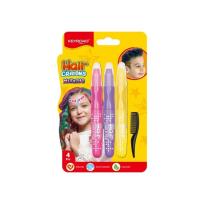 Opakowanie Kreda do włosów z grzebieniem 3szt