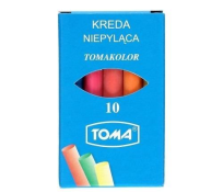 Opakowanie Kreda szkolna niepyląca kolorowa 10 szt TOMA