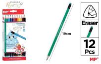 Opakowanie Kredki ołówkowe ścieralne z gumką 12szt